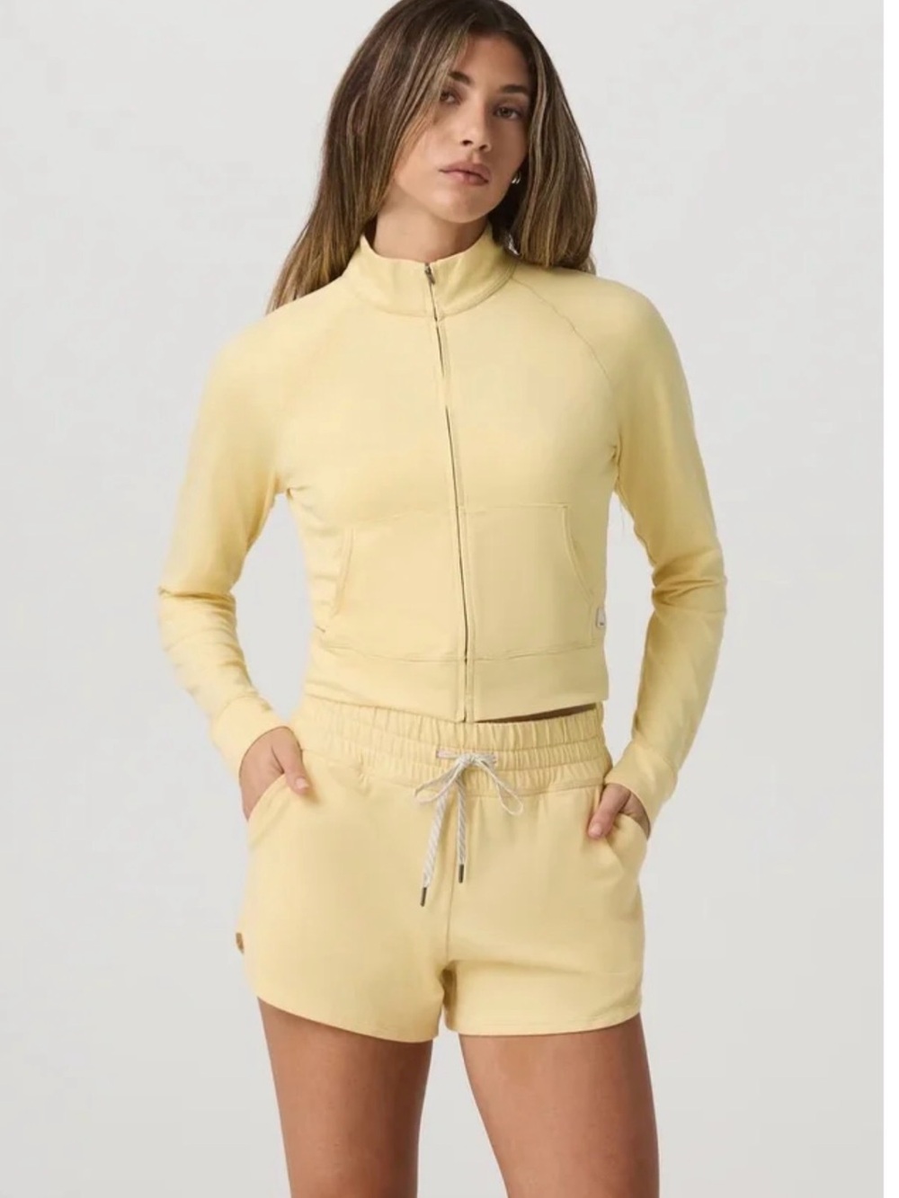 Halo Mini Track Jacket -Lemon Snap Heather - Picture 4 of 8